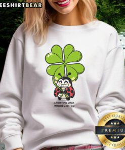 Stylish ladybug sweatshirt featuring a cute design, perfect for good luck and everyday wear. Nice carrying luck whenever I go.