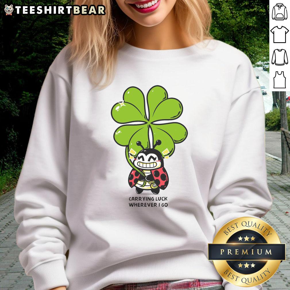 Stylish ladybug sweatshirt featuring a cute design, perfect for good luck and everyday wear. Nice carrying luck whenever I go.