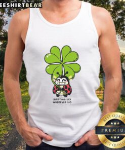 Ladybug tank top design featuring a vibrant ladybug, symbolizing good luck and positivity, perfect for casual wear.