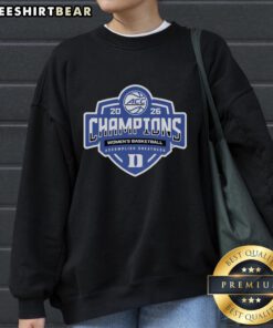 Nice Devils 84 2026 ACC Women's Basketball Tournament Champions locker room sweatshirt celebrating victory.
