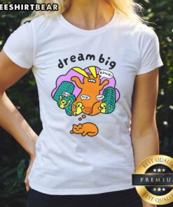 Classic ladies tee featuring 'Nice Dream Big' graphic, perfect for casual wear and inspiring positivity.