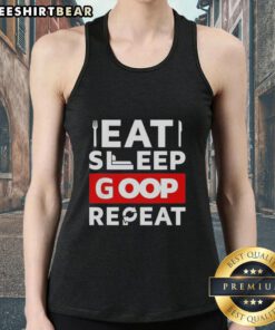 Stylish 'Nice Eat Sleep Goop Repeat' tank top in vibrant colors, perfect for casual wear and summer outfits.