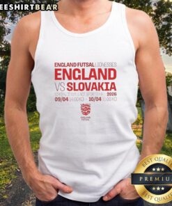 England Futsal Lionesses in action wearing tank tops during the match against Slovakia, showcasing team spirit and skills.