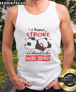 Alt Text: Cute panda wearing a red ribbon tank top, lounging lazily and showcasing its quirky personality in a playful pose.