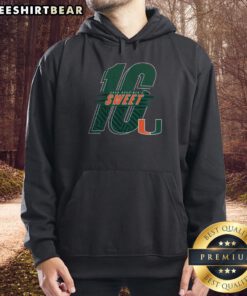Nice Miami Hurricanes 2026 NCAA Men's Basketball Sweet 16 hoodie design featuring team colors and logo.