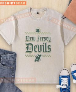 Nice New Jersey Devils Lucky Slapshot St. Patrick's Day washed t-shirt featuring vibrant team colors and festive design.