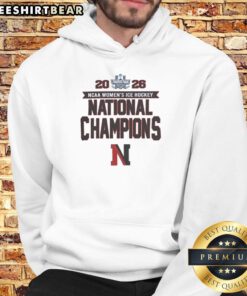 Alt Text: 2026 NCAA Women's Ice Hockey Frozen Four Champions hoodie featuring Northeastern Huskies logo and vibrant design.