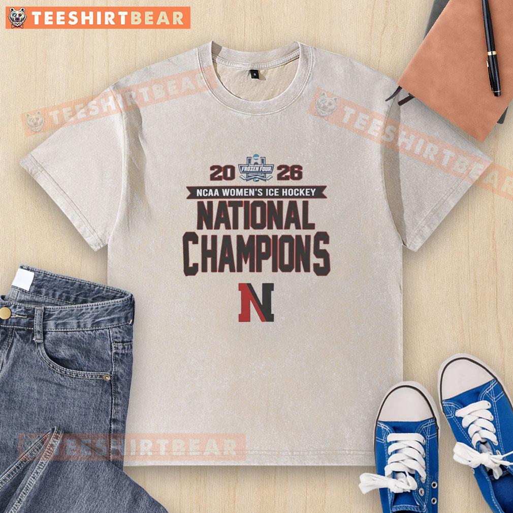 2026 NCAA Women's Ice Hockey Frozen Four Champions Nice Northeastern Huskies washed t-shirt in vibrant colors.