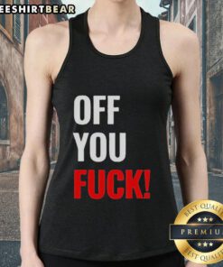 Nice Off You Fck Tank Top featuring bold typography on a stylish black background, perfect for casual summer wear.