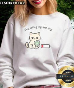 Cozy Nice Protecting My Last 10 Introvert Cat Sweatshirt featuring a cute cat design for introvert cat lovers.