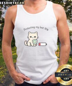 Introvert cat tank top design featuring 'Nice Protecting My Last 10' for cat lovers and introverts. Comfortable and stylish.
