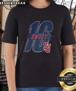 Ladies tee featuring Nice St. Johns Red Storm logo for the 2026 NCAA Men's Basketball Sweet 16 tournament.