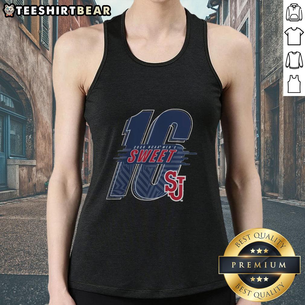 Nice St. Johns Red Storm 2026 NCAA Men's Basketball Sweet 16 tank top showcasing team pride and style.