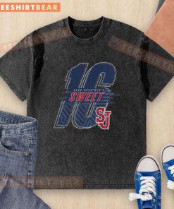 Nice St. Johns Red Storm 2026 NCAA Men's Basketball Sweet 16 washed t-shirt in vibrant red, perfect for fans.
