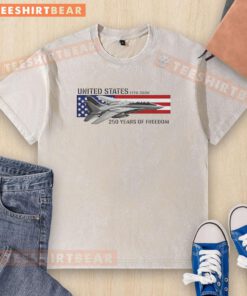 Alt Text: Nice United States 250th Anniversary 1776-2026 F-14 Tomcat Freedom Washed T-Shirt in vintage style