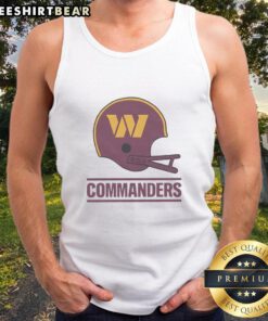 Alt Text: Nice Washington Commanders football logo displayed on a big helmet tank top, perfect for fans and summer wear.