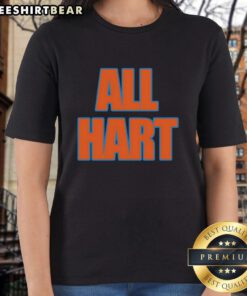 Official All Hart New York Knicks Josh Hart Ladies Tee featuring team colors and logo, perfect for Knicks fans.