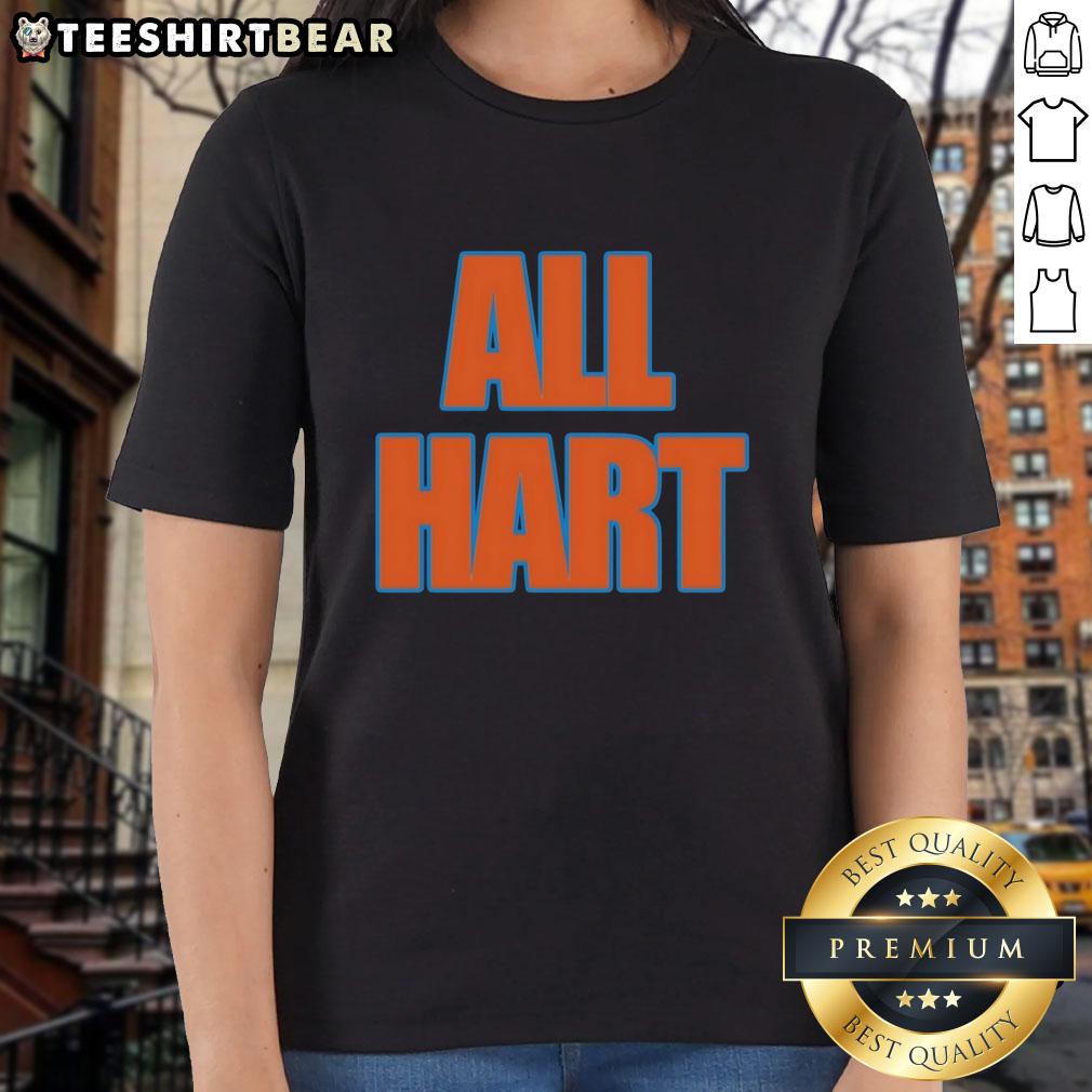 Official All Hart New York Knicks Josh Hart Ladies Tee featuring team colors and logo, perfect for Knicks fans.