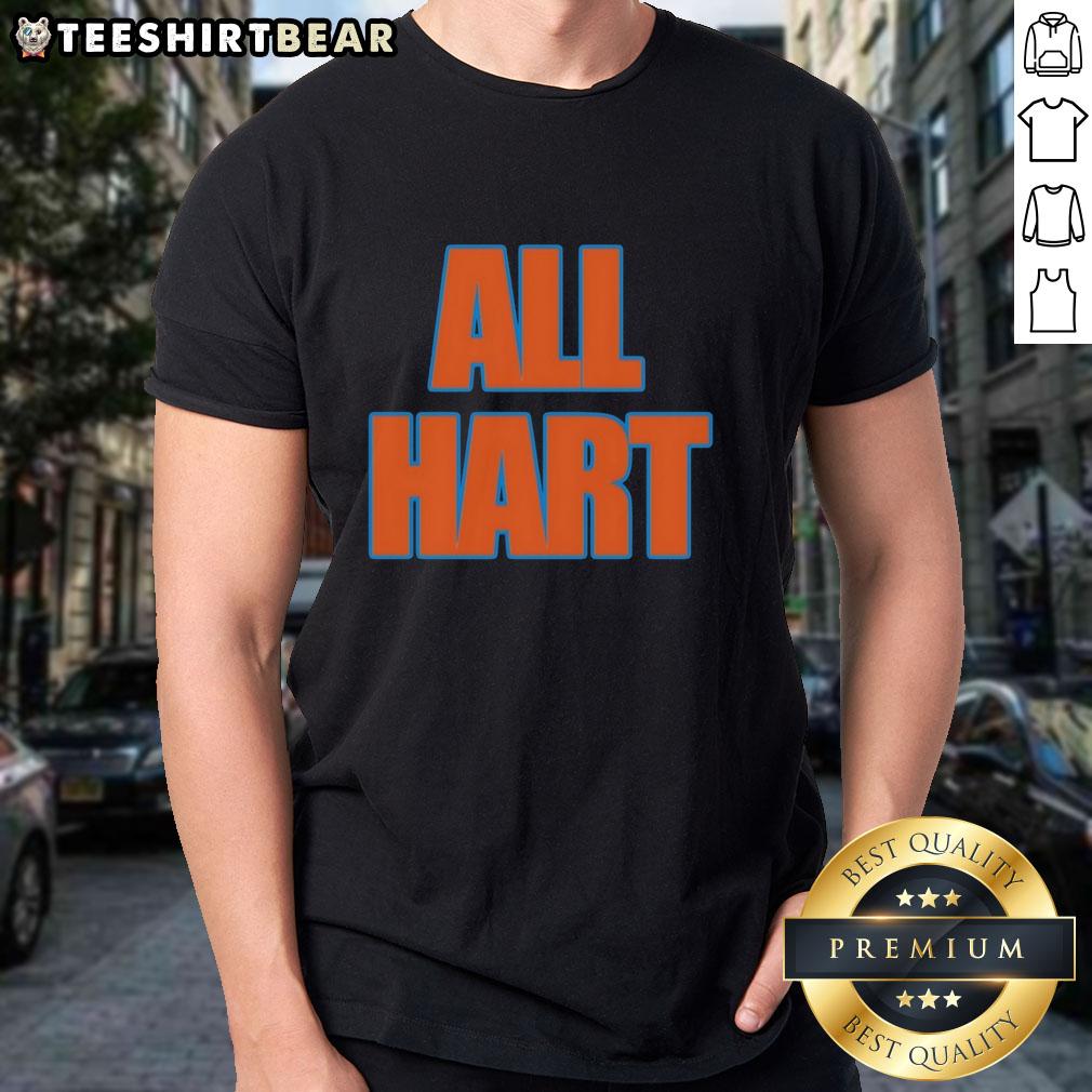 Official All Hart New York Knicks Josh Hart T-Shirt featuring team colors and logo, perfect for Knicks fans.