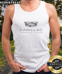 Official Cadillac Formula 1 Team logo on a classic tank top, showcasing motorsport style and team spirit.