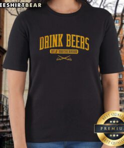 Buffalo Sabres Ladies Tee featuring the Official Drink Beers and Buffalo Brotherhood logo, perfect for game day.