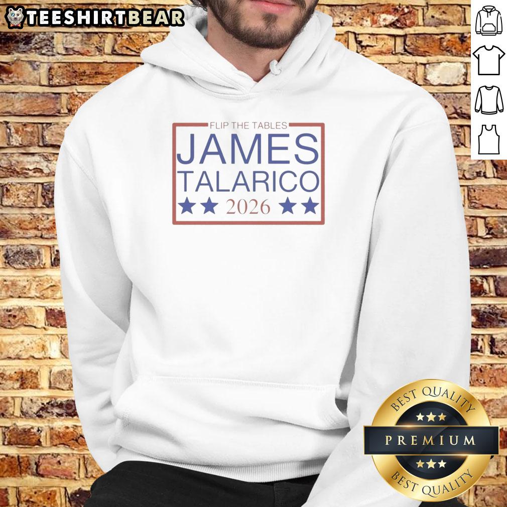 Official Flip The Tables James Talarico 2026 Senate hoodie featuring bold design and vibrant colors for supporters.