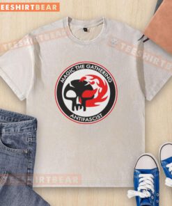 Official Magic: The Gathering Antifascist Washed T-Shirt featuring bold graphics and a stylish, casual design.