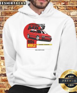 Official Performance Mk3 90s Rulz Hoodie featuring vibrant retro design and comfortable fit for nostalgic style enthusiasts.