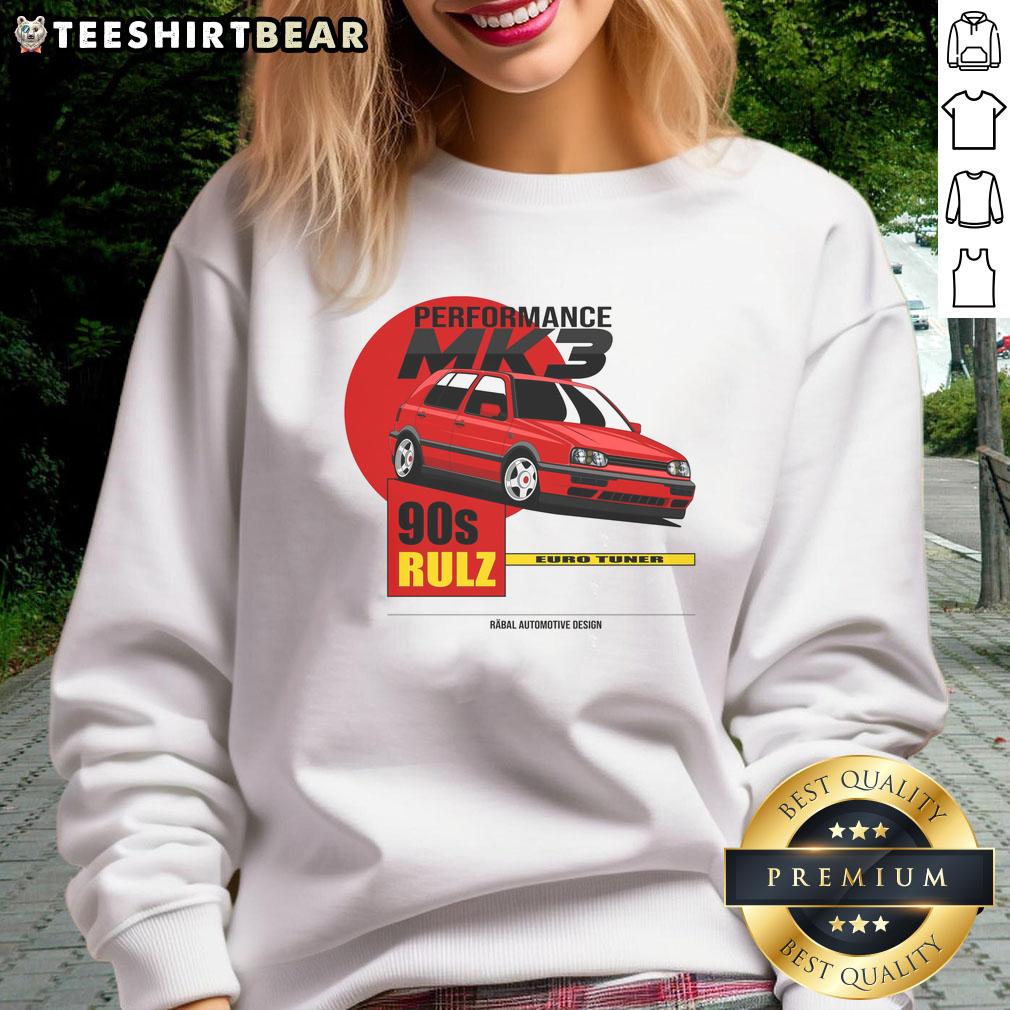 Alt Text: Official Performance Mk3 90s Rulz Sweatshirt featuring retro design and vibrant colors, perfect for nostalgic fashion lovers.