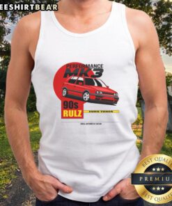 Official Performance Mk3 90s Rulz tank top featuring retro design, perfect for vintage style enthusiasts.