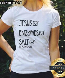 Womens 'Select All Jesus Enzymes Salt of Awareness' tee showcasing a stylish design for faith-inspired fashion.