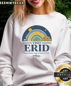 Official Visit Erid Colony Sweatshirt featuring a stylish design, perfect for fans of sci-fi apparel and space exploration.