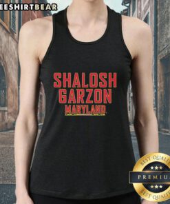 Alt Text: Official Yarden Garzon Maryland Terrapins Shalosh Garzon tank top showcasing vibrant team colors and logo.