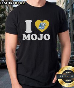 Original I Heart Mojo T-Shirt featuring a bold heart design, perfect for fans of Mojo's unique style and vibrant fashion.
