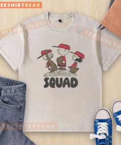 Original Peanuts 3/4 Sleeve Raglan Baseball Squad Washed T-Shirt featuring classic cartoon graphics and comfortable fit.