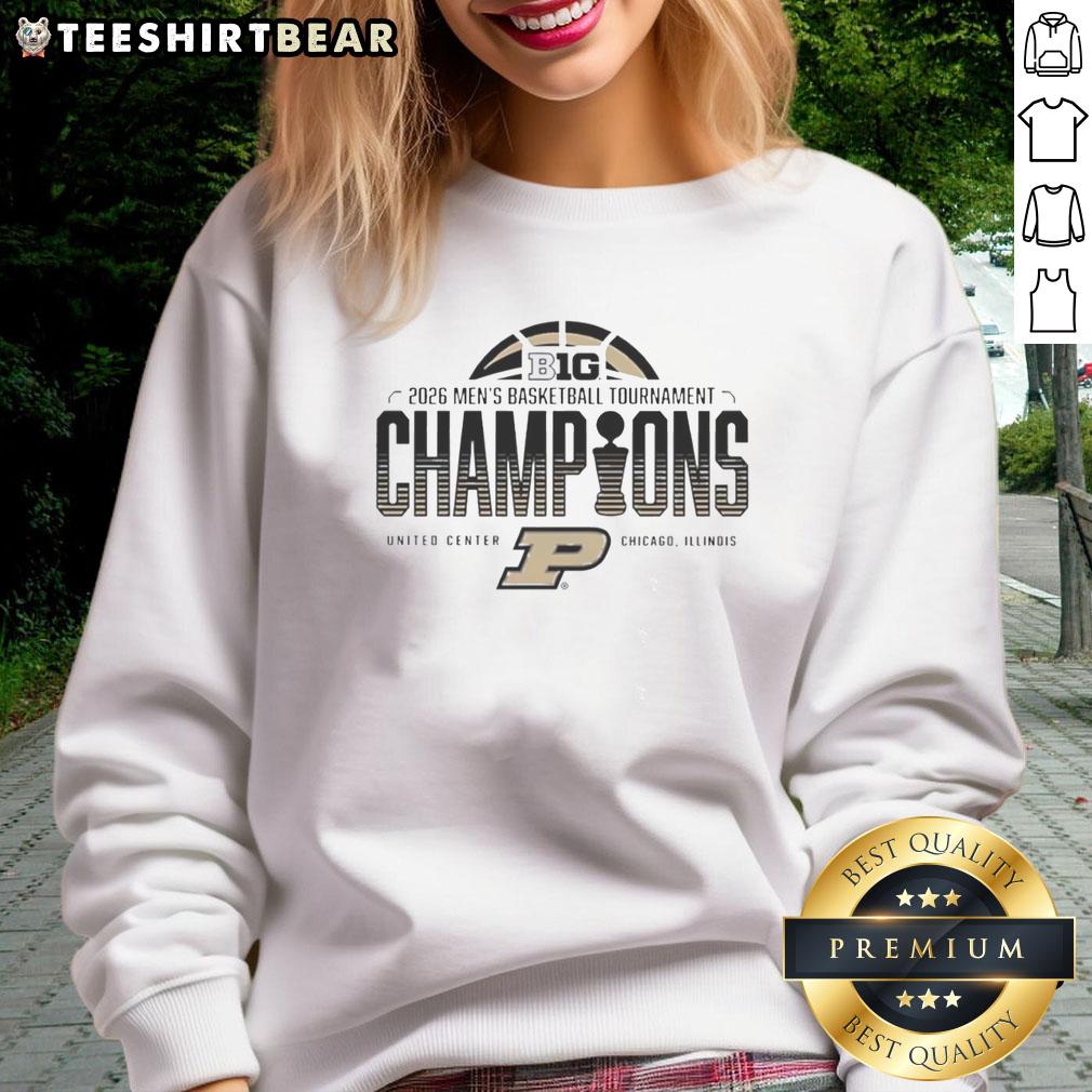 2026 Original Purdue Boilermakers Men's Basketball Tournament Champions sweatshirt in black with logo design.