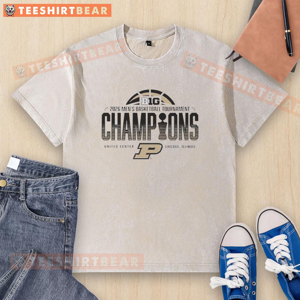 Alt Text: Original Purdue Boilermakers Men's Basketball Tournament Champions 2026 washed t-shirt showcasing team pride.