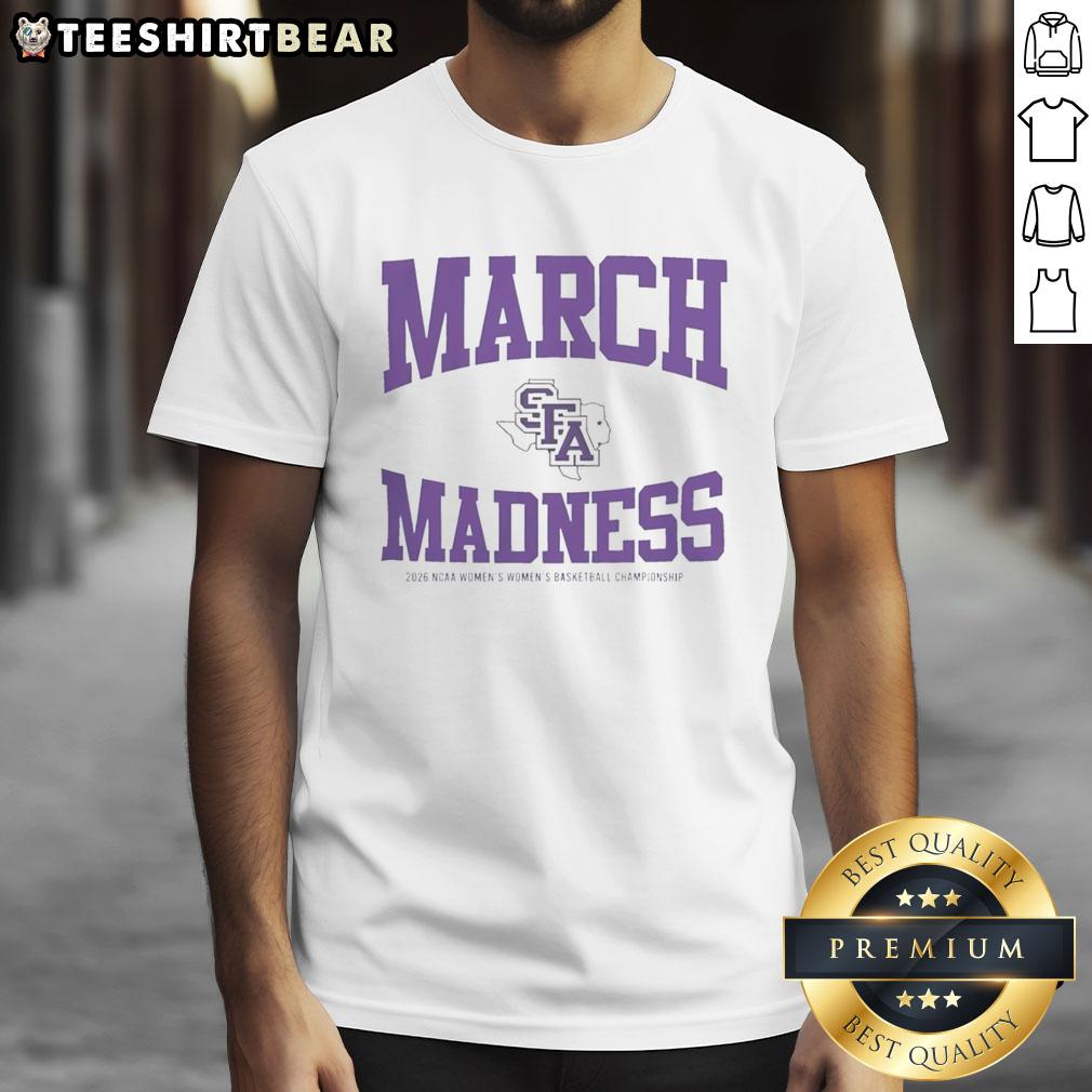 Original Stephen F Austin Ladyjacks March Madness NCAA Women's Basketball Championship 2026 T-Shirt design featuring team colors.