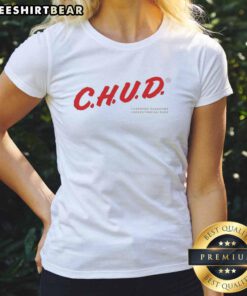 Alt Text: Premium Chud Charming Handsome Understanding Dude logo on a stylish ladies tee, perfect for casual wear.
