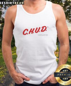 Alt Text: Premium Chud Charming Handsome Understanding Dude logo tank top featuring a stylish design for casual wear.