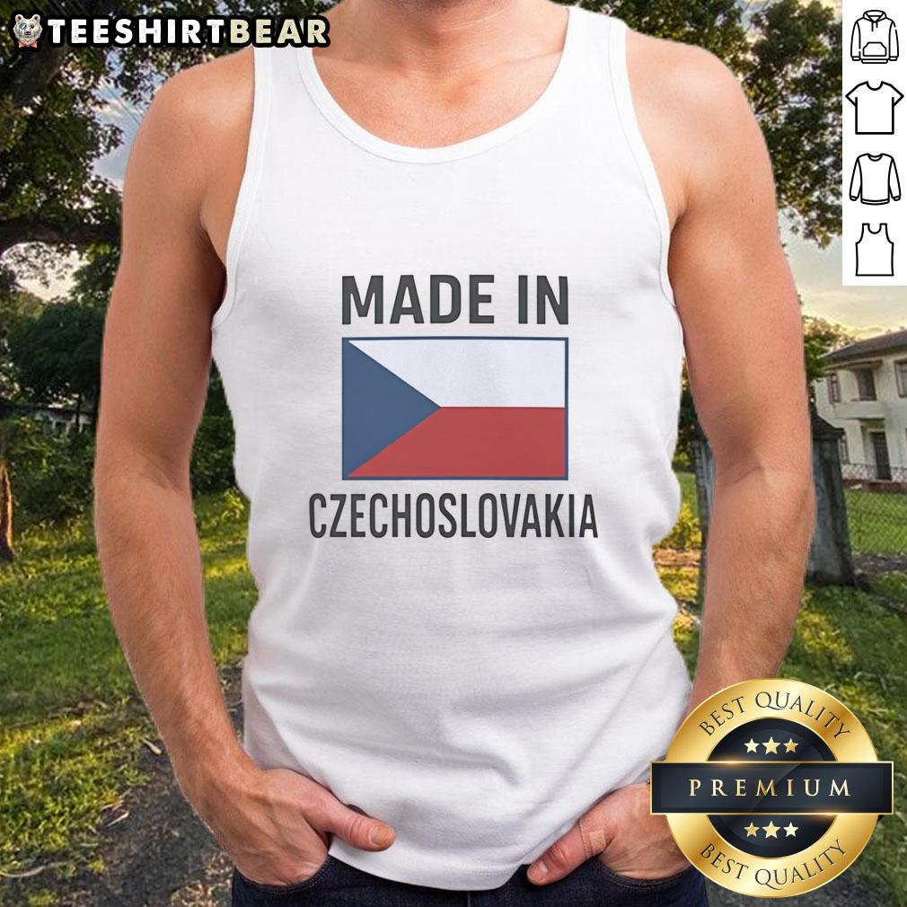 Premium Made in Czechoslovakia Czechia Flag Tank Top featuring vibrant colors and stylish design for casual wear.