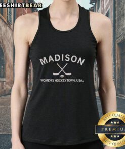 Premium Madison Women's Hockeytown USA Tank Top in vibrant colors, perfect for hockey fans and summer wear.