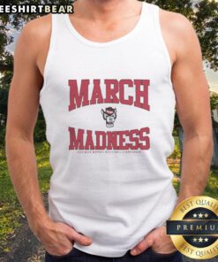 Premium NC State Wolfpack March Madness 2026 NCAA Women's Basketball Championship tank top in vibrant red and white.