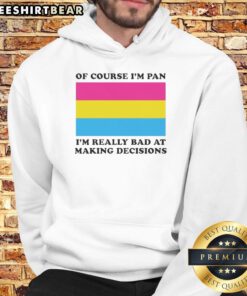 Premium Of Course I'm Pan I'm Really Bad at Making Decisions Flag Hoodie featuring a colorful design and cozy fit.
