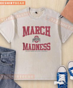 Premium Ohio State Buckeyes March Madness 2026 NCAA Women's Basketball Championship washed t-shirt in red.