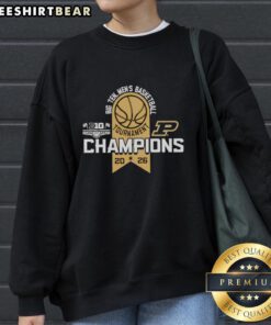 Premium Purdue Boilermakers Big Ten Men's Basketball Tournament Champions 2026 Sweatshirt in black with logo.