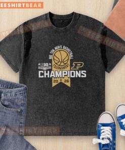 Alt Text: Premium Purdue Boilermakers Big Ten Men's Basketball Tournament Champions 2026 Washed T-Shirt in black.