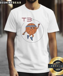 Premium T3 Basketball Mascot Logo T-Shirt featuring a dynamic design ideal for sports fans and casual wear.