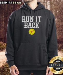 Premium Texas Longhorn baseball 'Run It Back' hoodie in burnt orange, perfect for fans and casual wear.