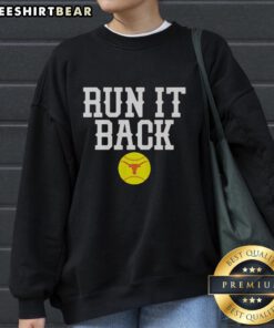 Premium Texas Longhorn Baseball Run It Back sweatshirt, featuring a stylish design perfect for fans and cozy wear.